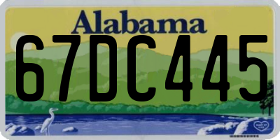 AL license plate 67DC445
