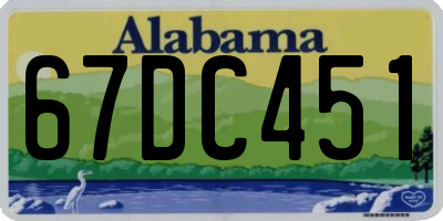 AL license plate 67DC451