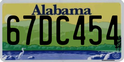 AL license plate 67DC454