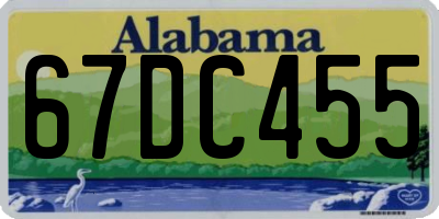 AL license plate 67DC455