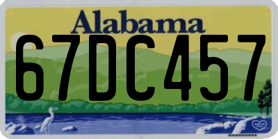 AL license plate 67DC457