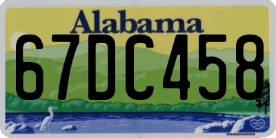AL license plate 67DC458