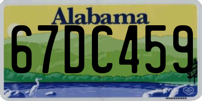 AL license plate 67DC459