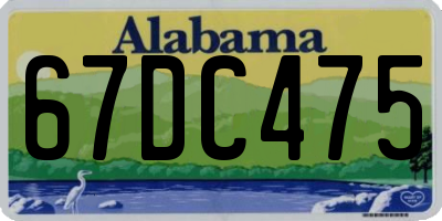 AL license plate 67DC475