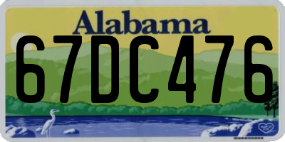 AL license plate 67DC476