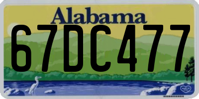 AL license plate 67DC477