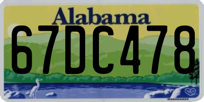 AL license plate 67DC478