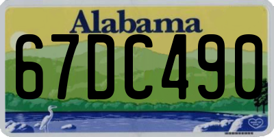 AL license plate 67DC490
