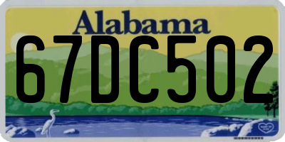 AL license plate 67DC502