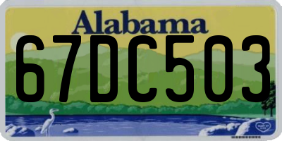 AL license plate 67DC503