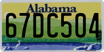 AL license plate 67DC504