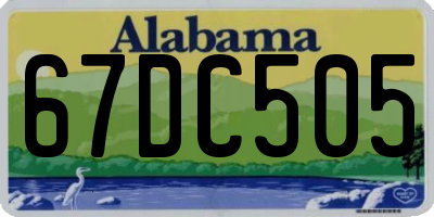 AL license plate 67DC505
