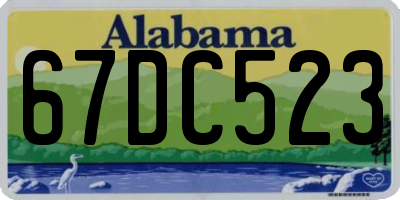 AL license plate 67DC523