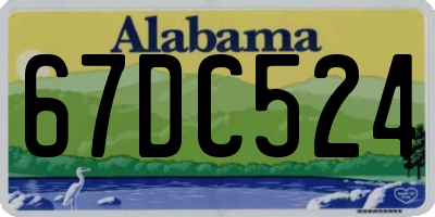 AL license plate 67DC524