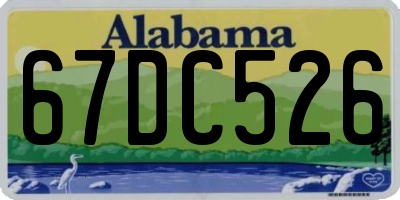 AL license plate 67DC526