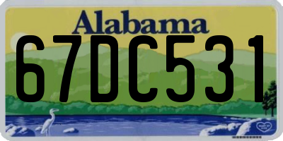 AL license plate 67DC531