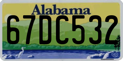 AL license plate 67DC532