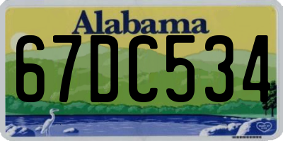 AL license plate 67DC534