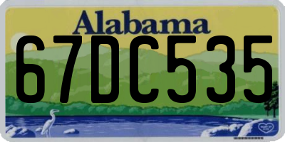 AL license plate 67DC535