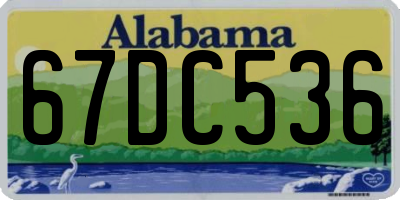 AL license plate 67DC536