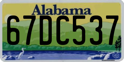 AL license plate 67DC537