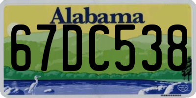 AL license plate 67DC538