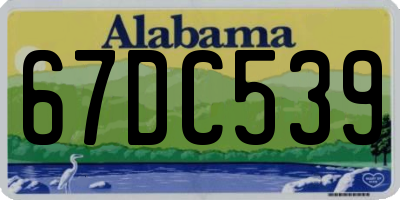 AL license plate 67DC539