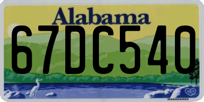 AL license plate 67DC540