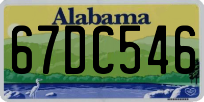AL license plate 67DC546