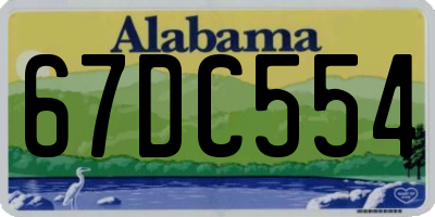 AL license plate 67DC554