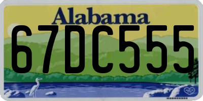 AL license plate 67DC555