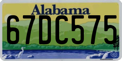 AL license plate 67DC575