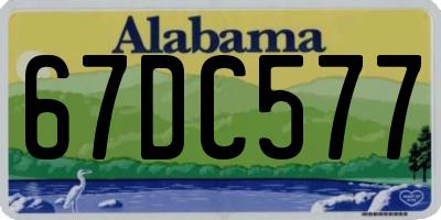 AL license plate 67DC577