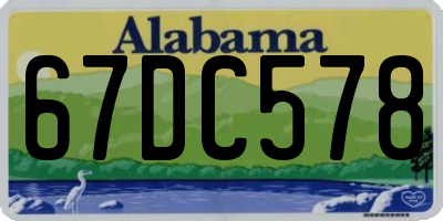 AL license plate 67DC578