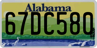 AL license plate 67DC580
