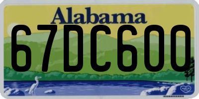 AL license plate 67DC600