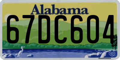 AL license plate 67DC604