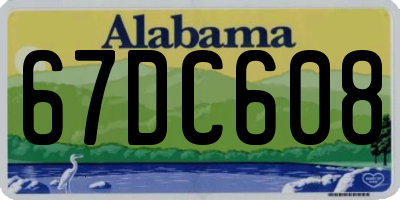 AL license plate 67DC608