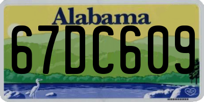 AL license plate 67DC609
