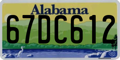 AL license plate 67DC612