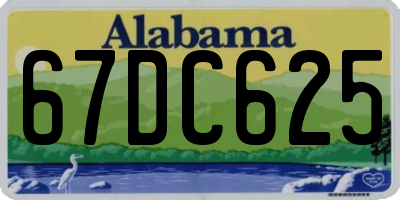 AL license plate 67DC625