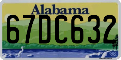 AL license plate 67DC632
