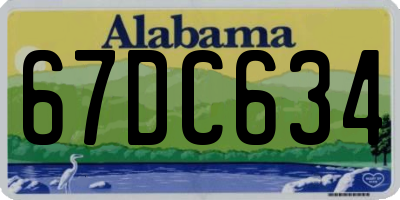 AL license plate 67DC634