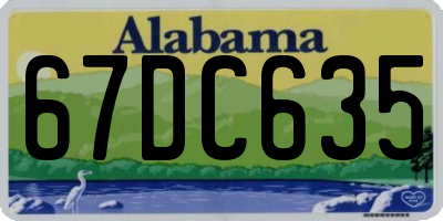AL license plate 67DC635