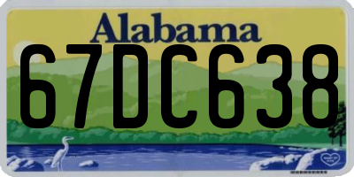 AL license plate 67DC638