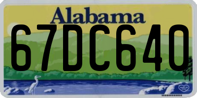 AL license plate 67DC640