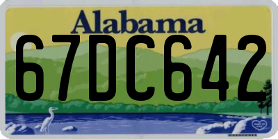 AL license plate 67DC642