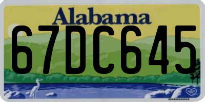 AL license plate 67DC645