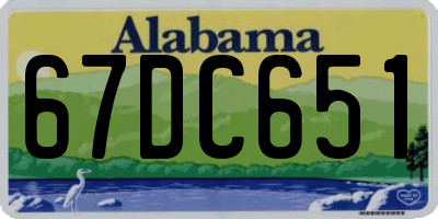 AL license plate 67DC651