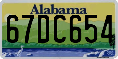 AL license plate 67DC654
